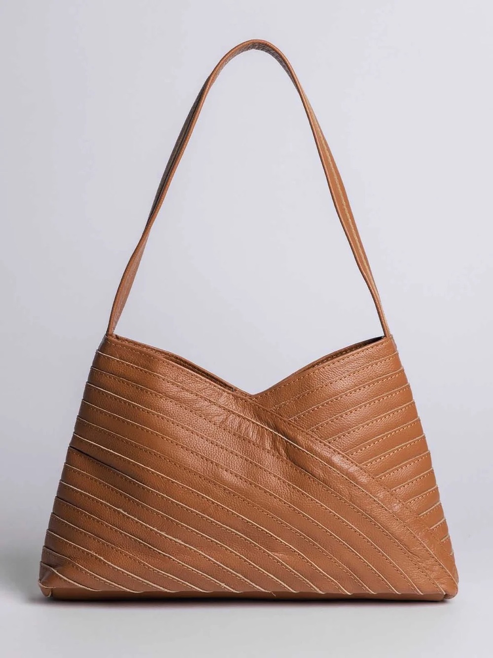 Joyn Crisscross Brown Leather Bag